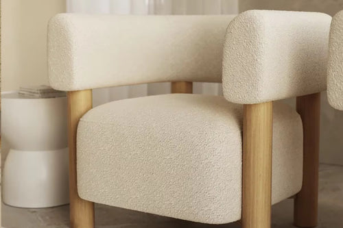 Side profile of luxury armchair