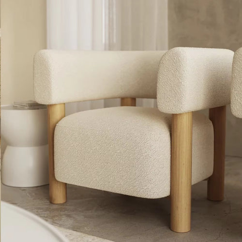 Side profile of luxury armchair