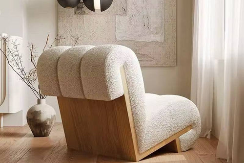Back view of chair with wooden base