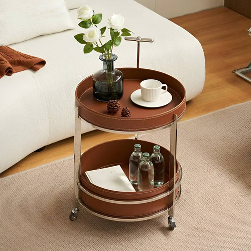 Brown Brian Tray Trolley round serving cart