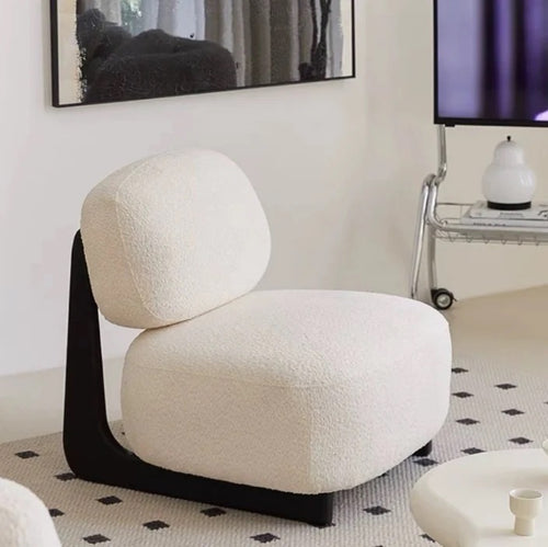 Modern armless chair in living room