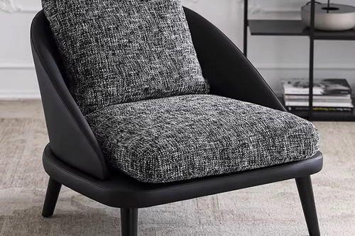 Lydia Accent Chair is a Luxury Accent Chair by Chair Collective in Leatherette and Tweed Combination. perfect chair for modern home.