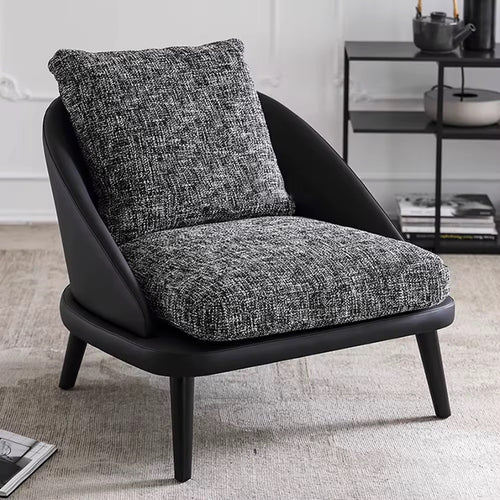 Lydia Accent Chair is a Luxury Accent Chair by Chair Collective in Leatherette and Tweed Combination. perfect chair for modern home.