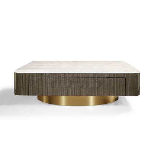 Modern coffee table with golden base