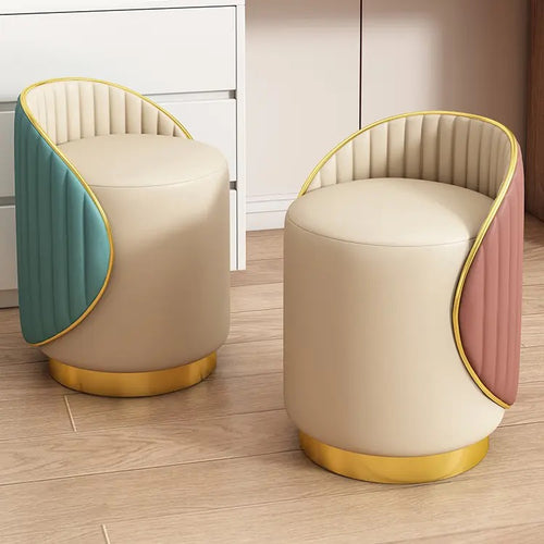 Modern design Kate Pouf with golden base