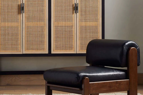 Noorie Luxury Accent Chair with teak wood is a bold and stylish design by chair collective for those who like Quiet Interior