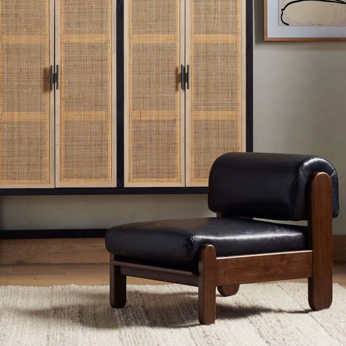 Noorie Luxury Accent Chair with teak wood is a bold and stylish design by chair collective for those who like Quiet Interior