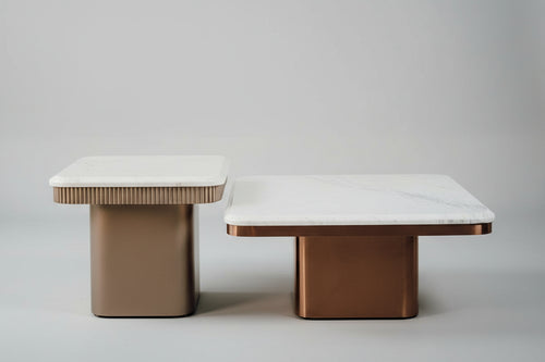 Numero Coffee Table is Luxury Coffee Table by Chair Collective | Marble Top and PVD Finish