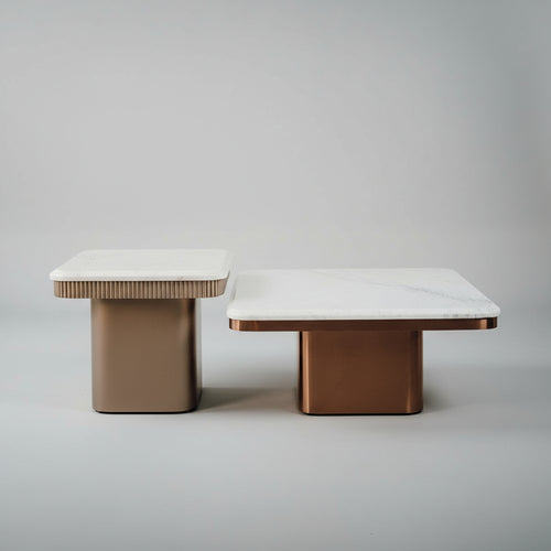 Numero Coffee Table is Luxury Coffee Table by Chair Collective | Marble Top and PVD Finish