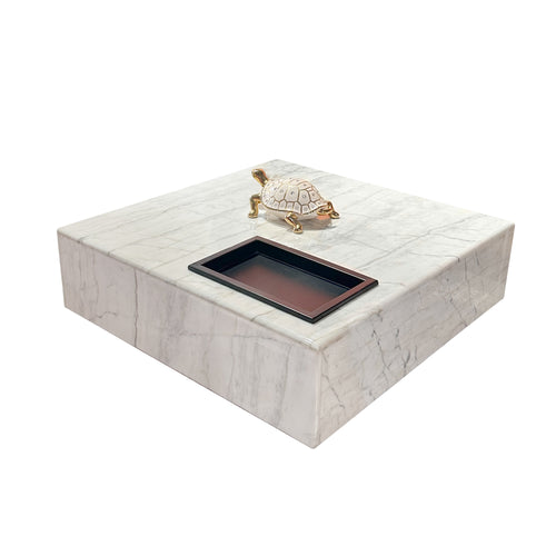 Luxurious white marble center table