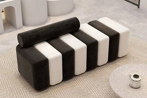 Elegant Striped Black & White bench