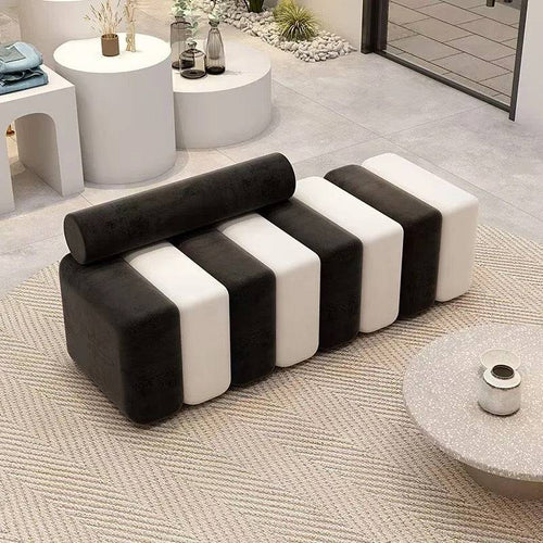 Elegant Striped Black & White bench