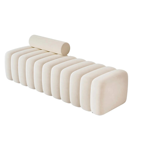 Modern white bench with soft cushion