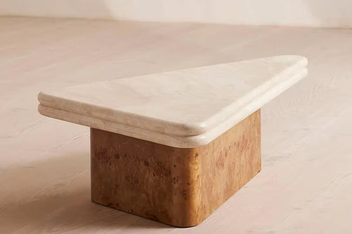 Modular Waffle marble wood coffee table