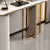 Close-up shot of the console table's top and base