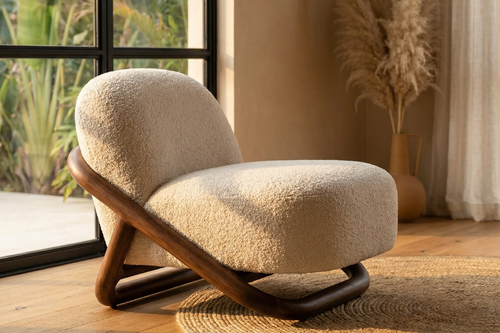 Luxury beige Curo Accent Chair Delhi