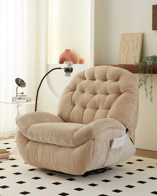 Side view of Milo recliner in cozy apartment setu