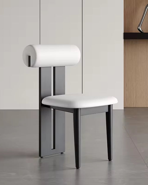 Side look of modern chair with white seat 
