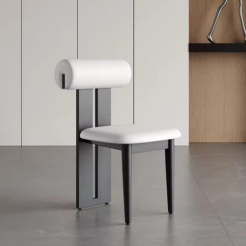 Side look of modern chair with white seat 