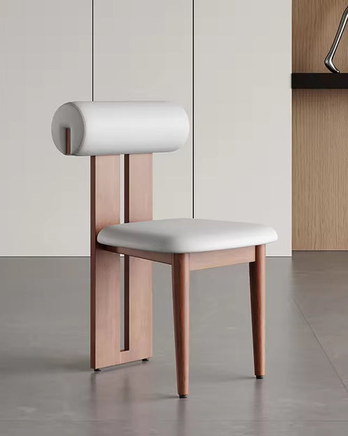 Modern chair with cylindrical backrest