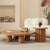 Round brown coffee tables set