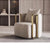 Beige armchair with gold accents 
