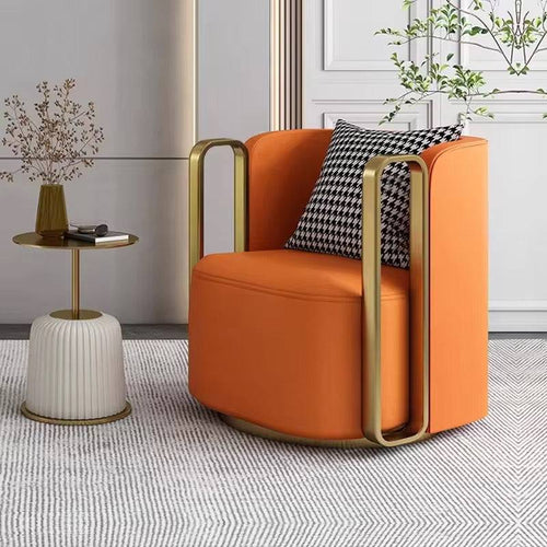 Orange armchair with gold frame