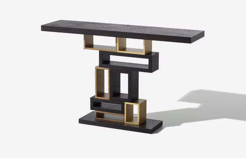 Elegant modern console with golden highlights