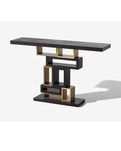 Elegant modern console with golden highlights