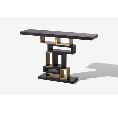 Elegant modern console with golden highlights