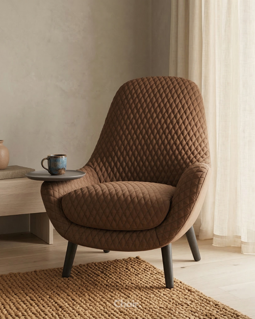 Quilted Luxury Chair with attached tray