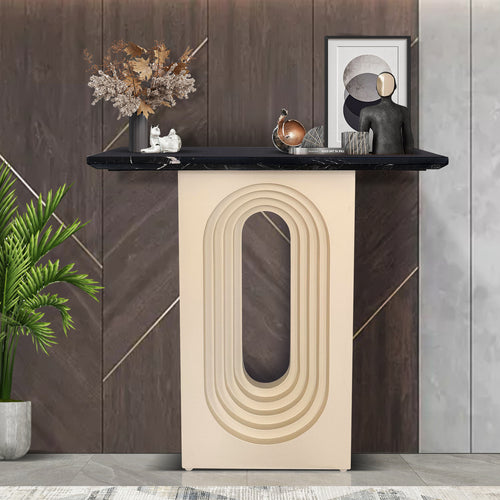 Astra console with arches and black marble top.