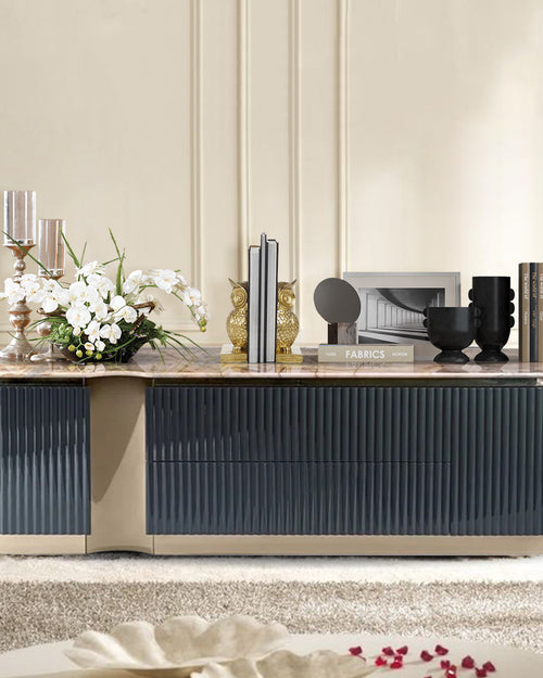 Atlanta Console with fluted design and marble top