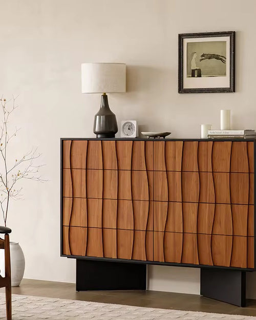 Atlantis sideboard acacia wave-pattern design