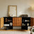 Atlantis modern wood buffet with sculpted drawers.