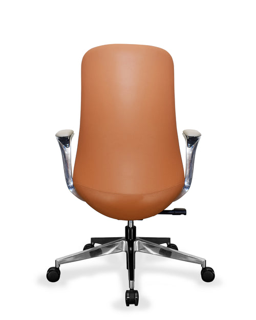 BENZ brown office chair from back 