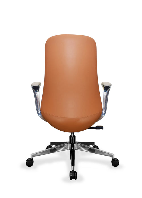 BENZ brown office chair from back 