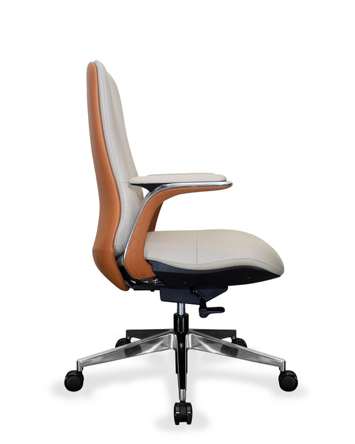 Side view of  Leatherette BENZ office chair