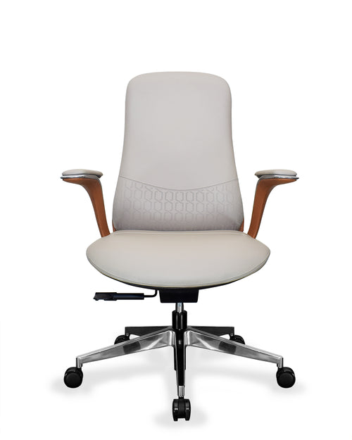 Detailed view of leatherette office chair