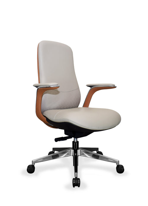 Comfortable office chair, showing ergonomic curve