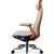 Side view of office chair with ergonomic armrests