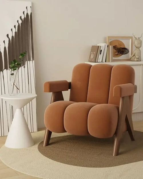 Front view of Bambino orange chair