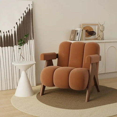 Front view of Bambino orange chair
