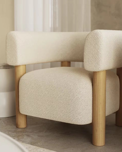 Side profile of luxury armchair