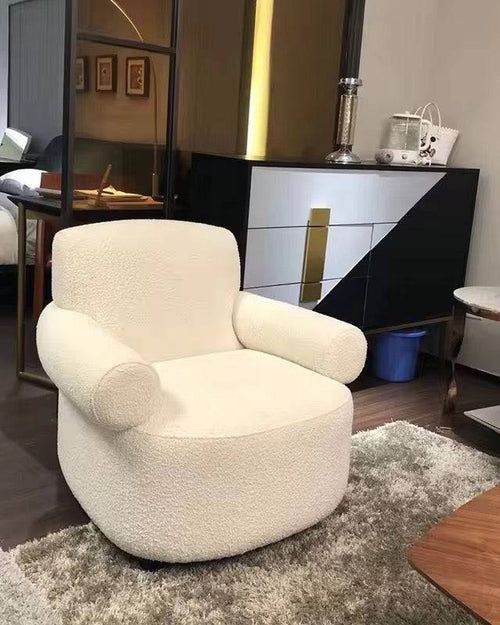 Beige textured Durami armchair chair