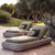 Two modern outdoor lounge chairs 