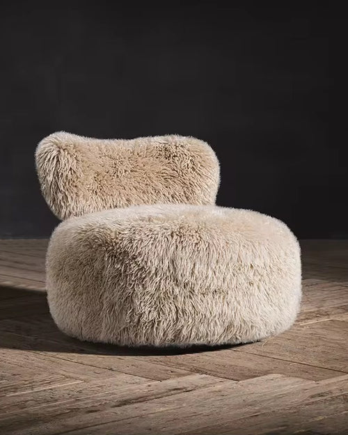 Beige Peachy fluffy chair 