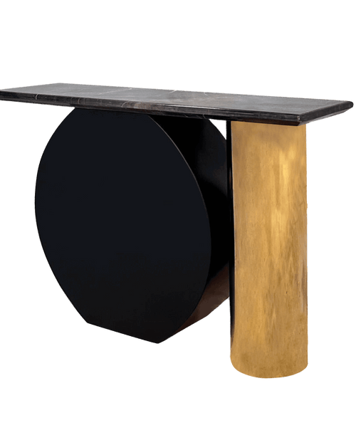 Side view of modern console