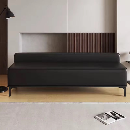 Front View of black Luxor Ottoman