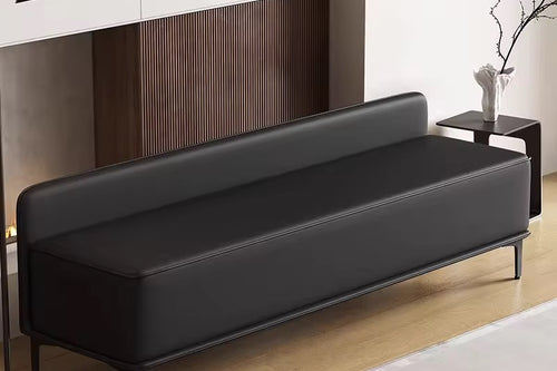 Side View of black Luxor Ottoman